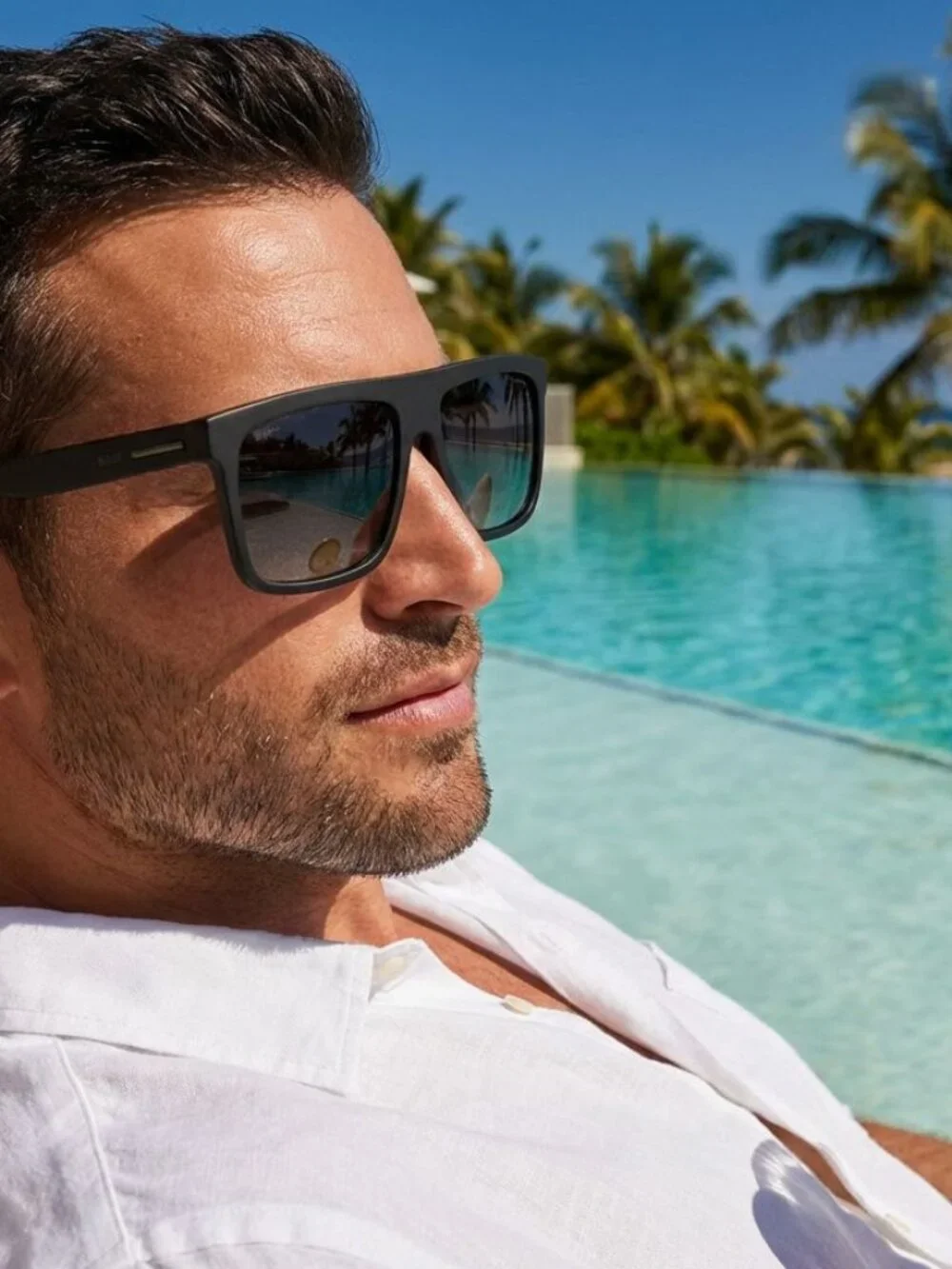 Hugo BOSS 1440/S 003/WJ Square Sunglasses - Black / Blue